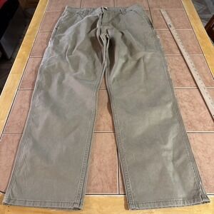 Lee Pants Mens 34 x 30 Khaki Workwear Carpenter Hammer Loop Twill Duck Canvas